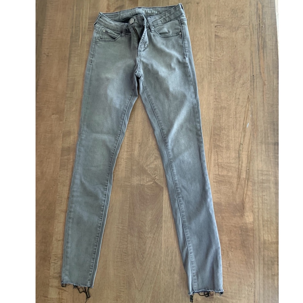 Article of Society 24 Gray Wash Jeans Frayed Hem